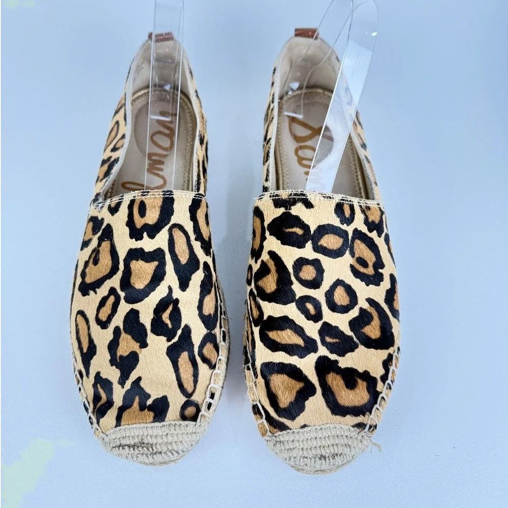 Sam Edelman Khloe Leopard Print Leather‎ Slip On Flats Women Size 9M